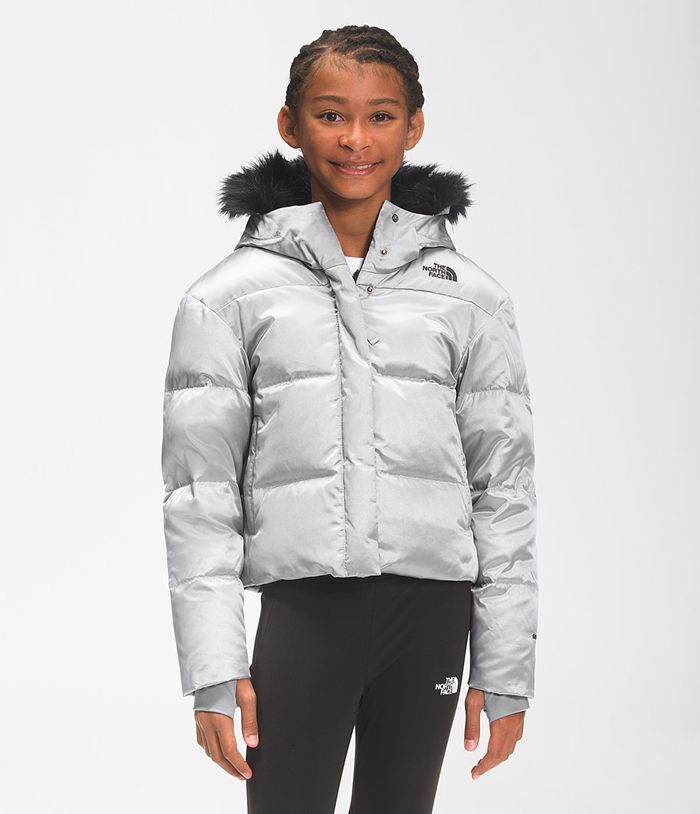 The North Face Girls Jacket Printed Dealio City 674KTYUPB - Grey